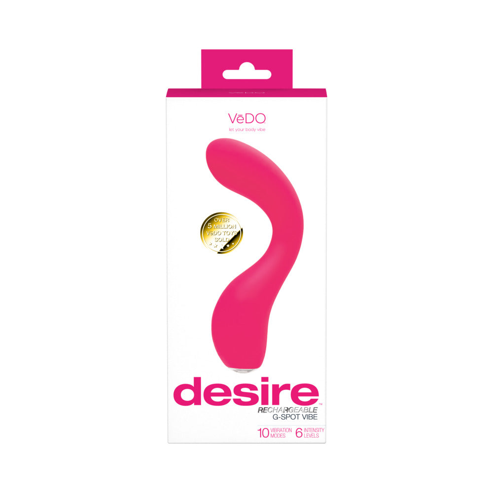 VeDO Desire Rechargeable G-Spot Vibe Pink - Red Garter