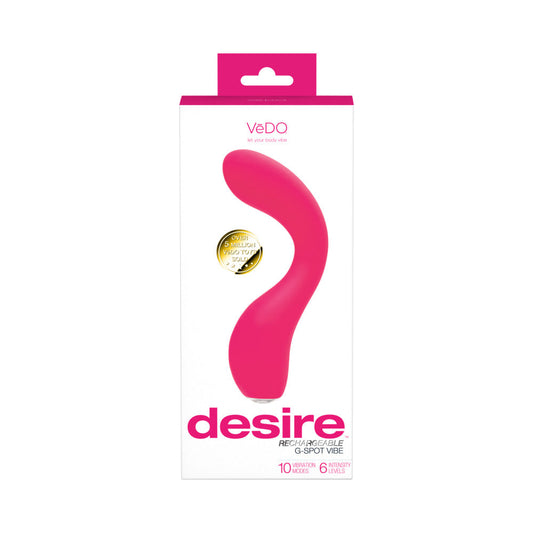 VeDO Desire Rechargeable G-Spot Vibe Pink - Red Garter
