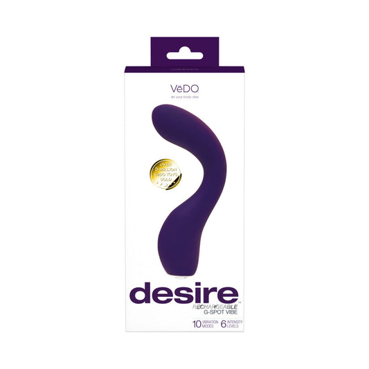 VeDO Desire Rechargeable G-Spot Vibe Purple - Red Garter