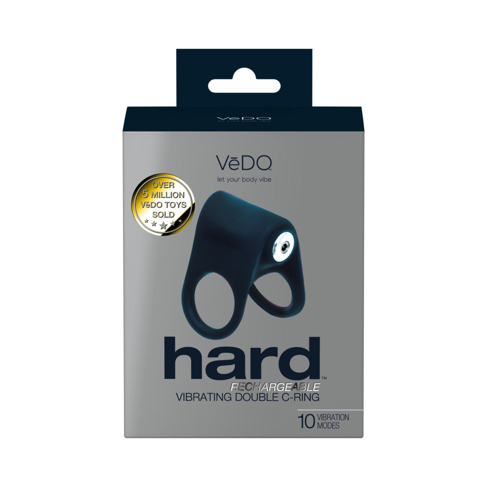 VeDO Hard Rechargeable C-Ring Black - Red Garter