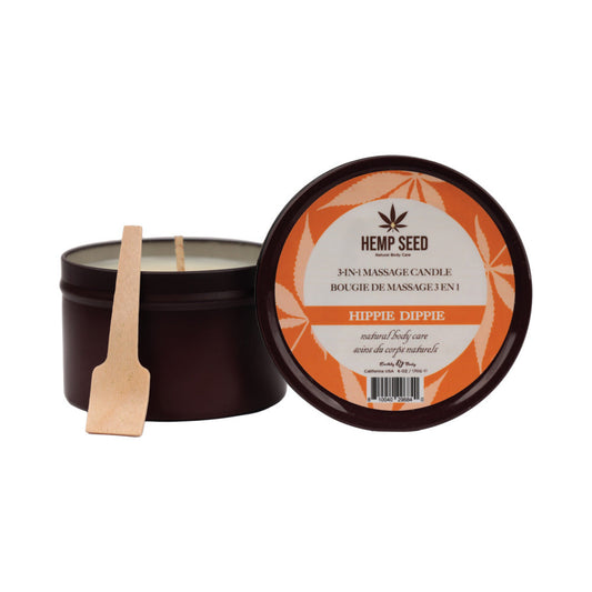 Earthly Body Hemp Seed 3-in-1 Massage Candle Hippie Dippie 6 oz. - Red Garter