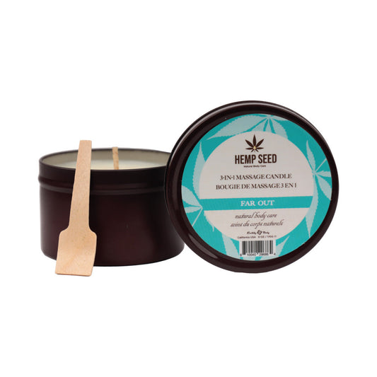 Earthly Body Hemp Seed 3-in-1 Massage Candle Far Out 6 oz. - Red Garter