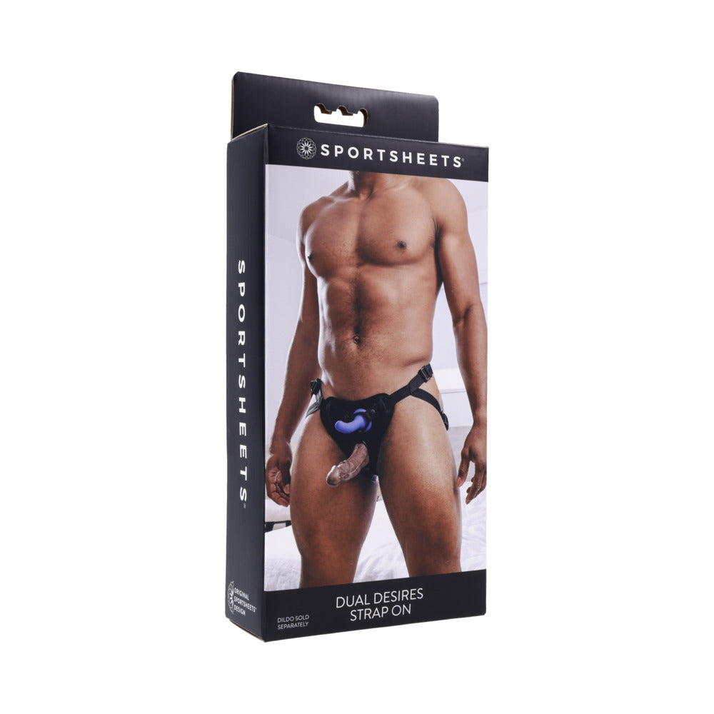 Sportsheets Dual Desires Strap On - Red Garter