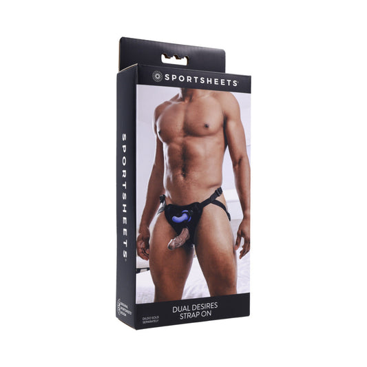 Sportsheets Dual Desires Strap On - Red Garter