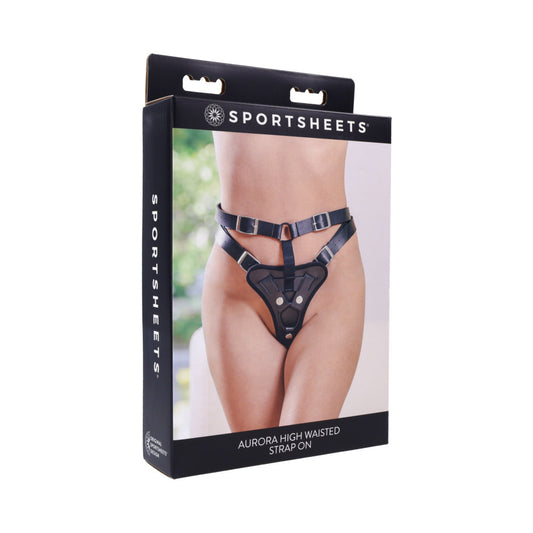 Sportsheets Aurora High Waisted Strap On - Red Garter