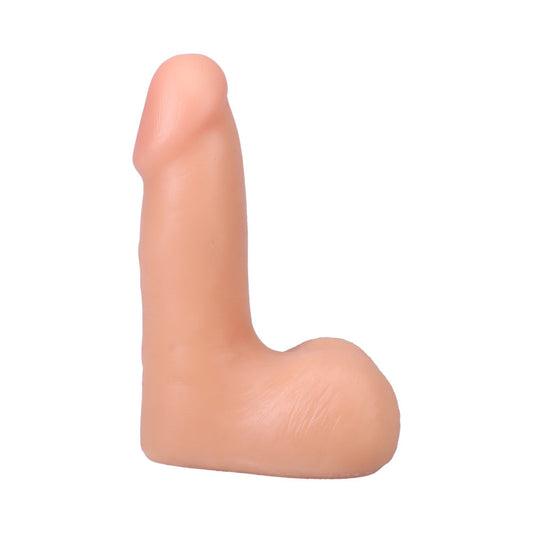 The Realistic Cock 5 in. ULTRASKYN Vac-U-Lock Dildo with Balls Vanilla - Red Garter