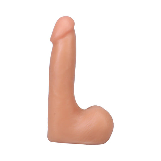 The Realistic Cock 7 in. ULTRASKYN Vac-U-Lock Dildo with Balls Vanilla - Red Garter