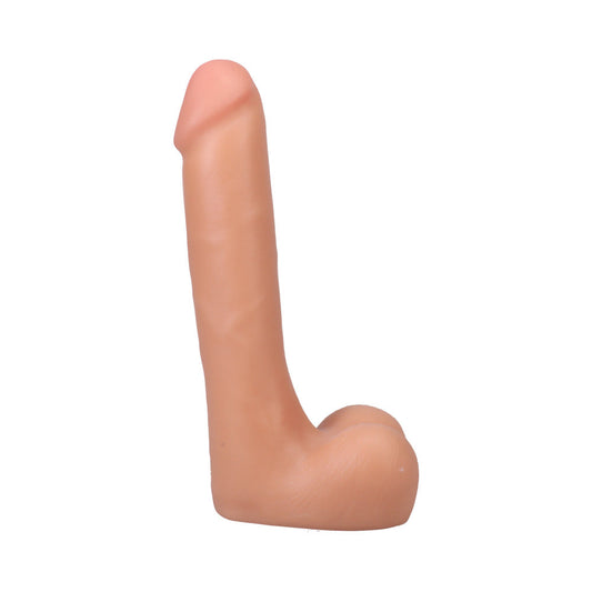 The Realistic Cock 9 in. ULTRASKYN Vac-U-Lock Dildo with Balls Vanilla - Red Garter
