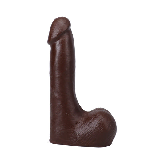 The Realistic Cock 7 in. ULTRASKYN Vac-U-Lock Dildo with Balls Chocolate - Red Garter