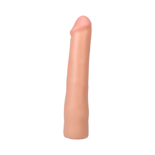 The Realistic Cock 9 in. ULTRASKYN Vac-U-Lock Dildo Vanilla - Red Garter