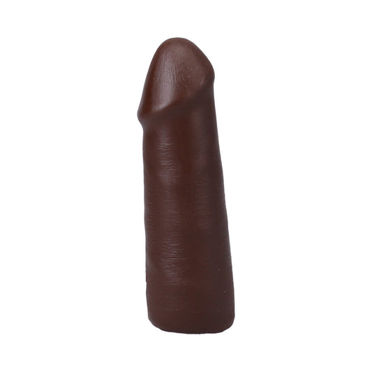 The Realistic Cock 5 in. ULTRASKYN Vac-U-Lock Dildo Chocolate - Red Garter