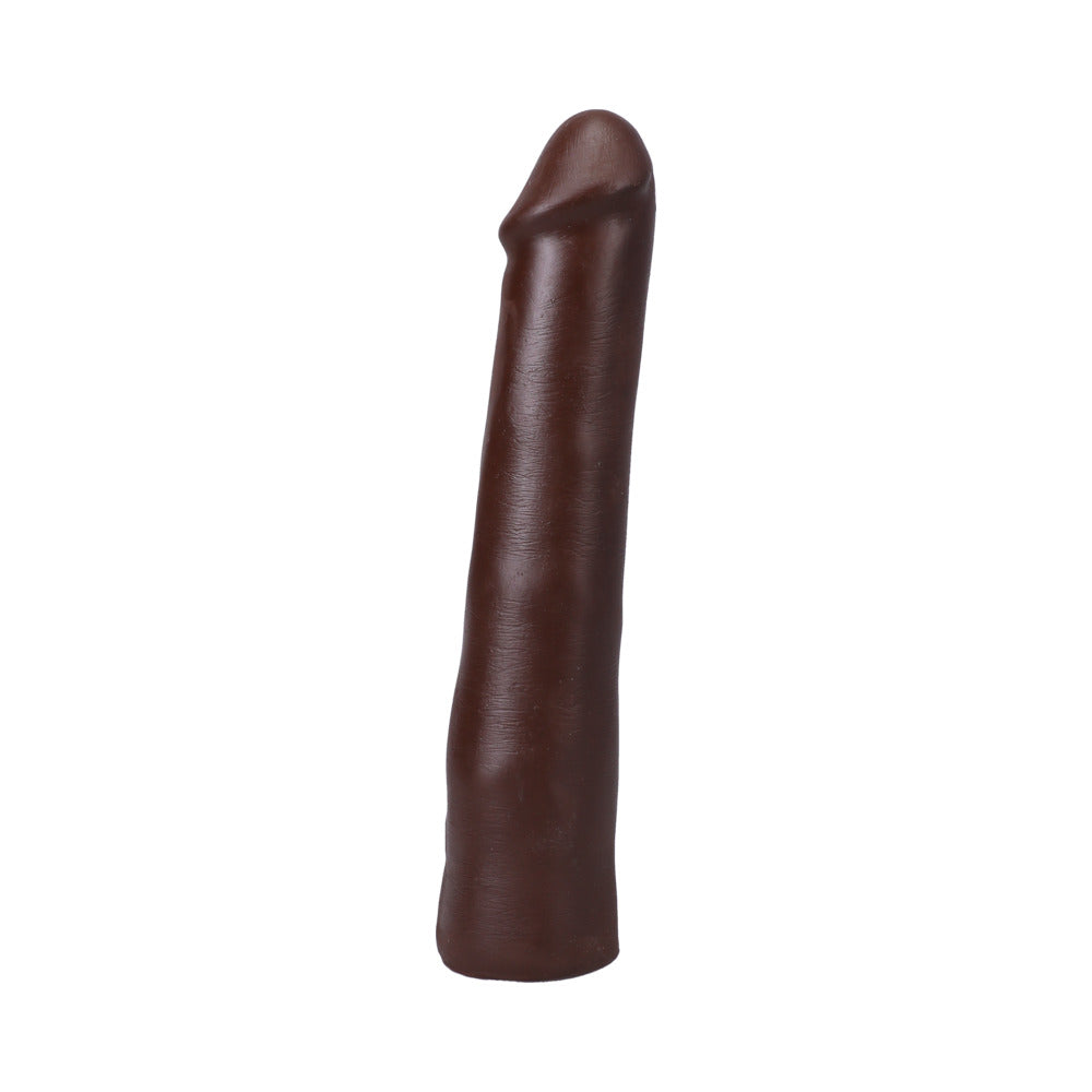 The Realistic Cock 9 in. ULTRASKYN Vac-U-Lock Dildo Chocolate - Red Garter