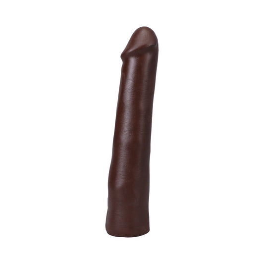The Realistic Cock 9 in. ULTRASKYN Vac-U-Lock Dildo Chocolate - Red Garter