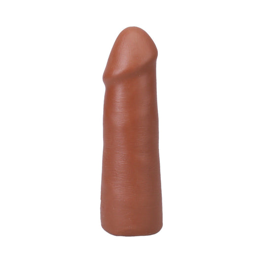 The Realistic Cock 5 in. ULTRASKYN Vac-U-Lock Dildo Caramel - Red Garter