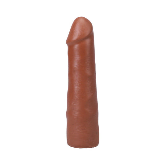The Realistic Cock 7 in. ULTRASKYN Vac-U-Lock Dildo Caramel - Red Garter