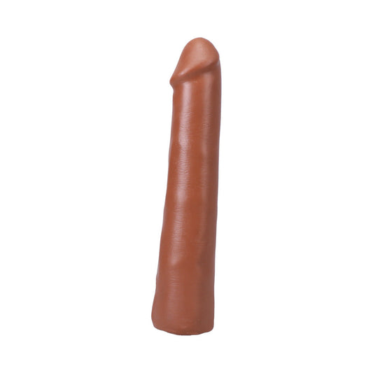 The Realistic Cock 9 in. ULTRASKYN Vac-U-Lock Dildo Caramel - Red Garter