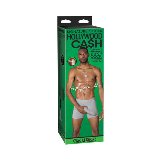 Signature Cocks Hollywood Cash 11 in. ULTRASKYN Vac-U-Lock Dildo - Red Garter