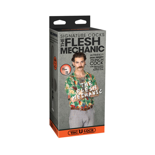 Signature Cocks The Flesh Mechanic 7.5 in. ULTRASKYN Vac-U-Lock Dildo - Red Garter