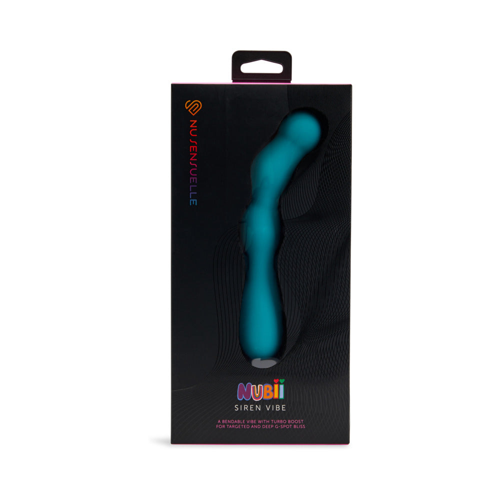 Nu Sensuelle Siren Nubii G-Spot Vibe W/ Hinge Blue - Red Garter