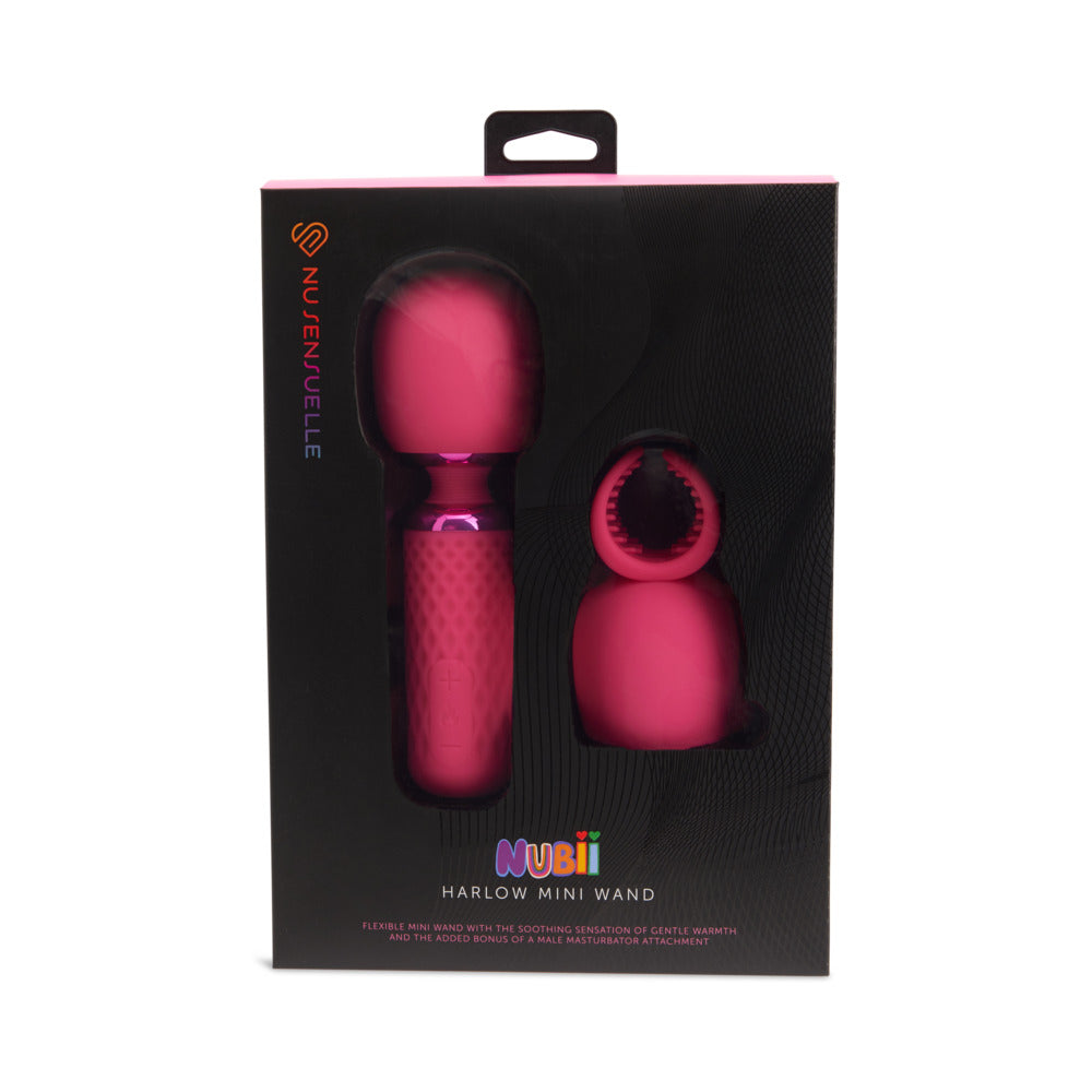 Nu Sensuelle Harlow Nubii Mini Wand W/ Masturbator Pink - Red Garter