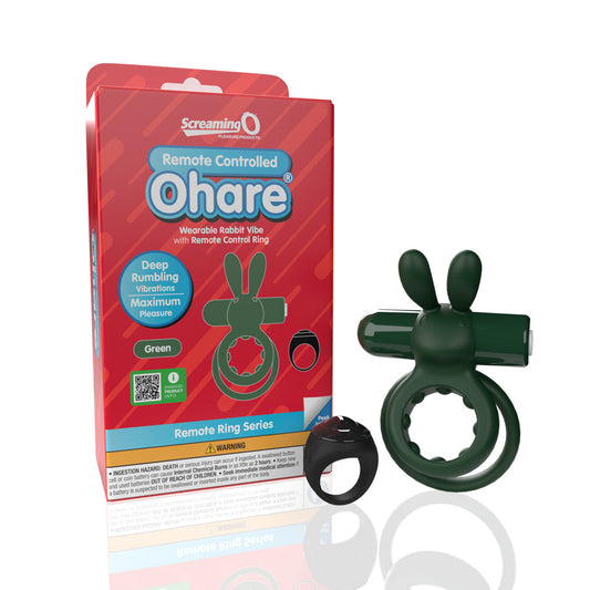 Screaming O Remote Controlled Ohare Vibrating Ring Green - Red Garter