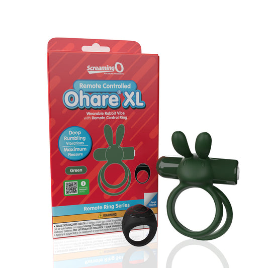 Screaming O Remote Controlled Ohare XL Vibrating Ring Green - Red Garter