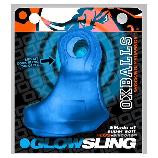 OxBalls Glowsling Cocksling Led Blue Ice - Red Garter