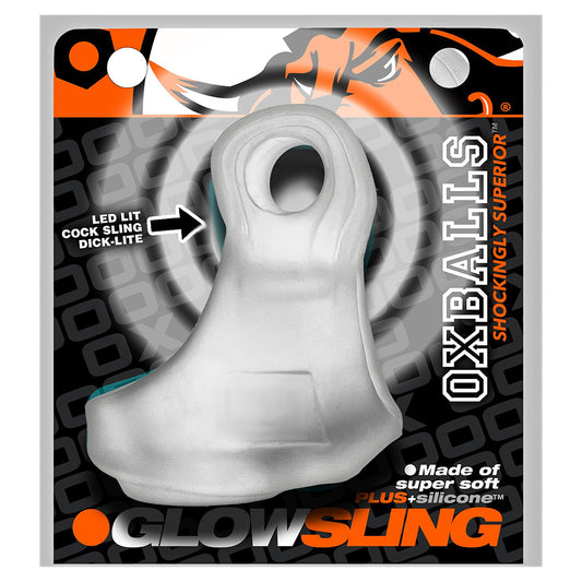 OxBalls Glowsling Cocksling Led Clear Ice - Red Garter