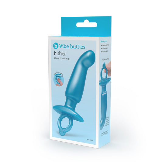 b-Vibe Butties Hither Silicone Prostate Plug - Red Garter