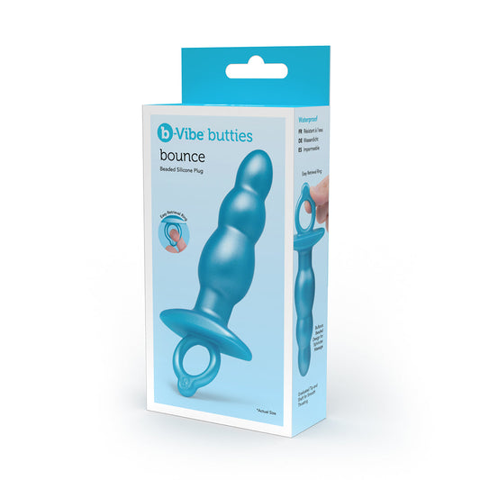 b-Vibe Butties Bounce Beaded Silicone Plug - Red Garter