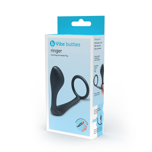 b-Vibe Butties Ringer C-Ring & Prostate Plug - Red Garter