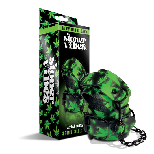 Stoner Vibes Chronic Collection Glow in the Dark Wrist Cuffs - Red Garter