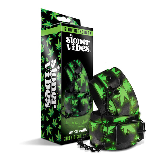 Stoner Vibes Chronic Collection Glow in the Dark Ankle Cuffs - Red Garter