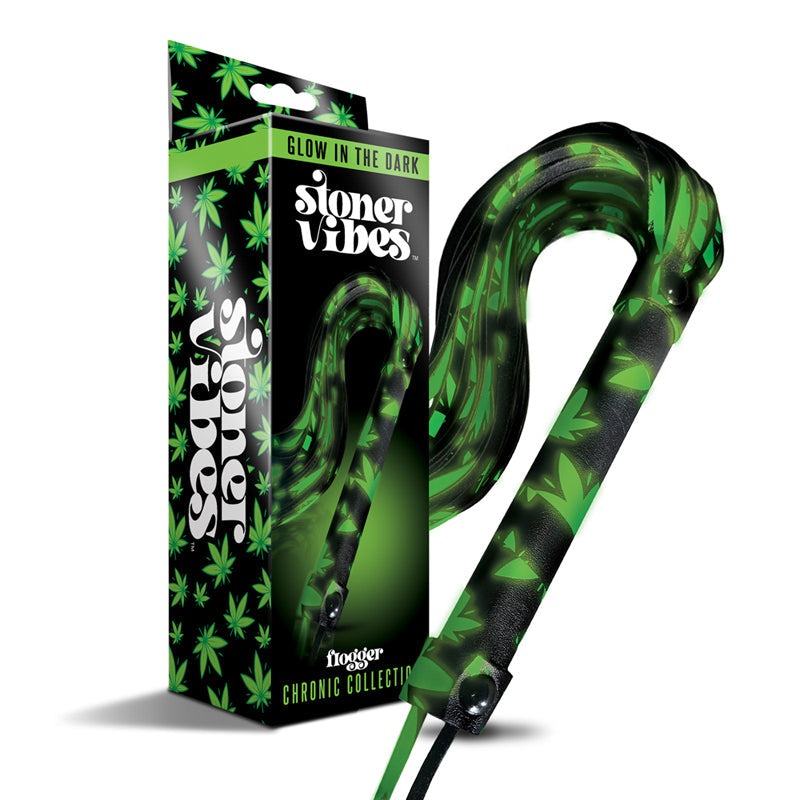 Stoner Vibes Chronic Collection Glow in the Dark Flogger - Red Garter