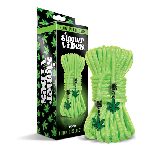 Stoner Vibes Chronic Collection Glow in the Dark Rope 32 ft. - Red Garter
