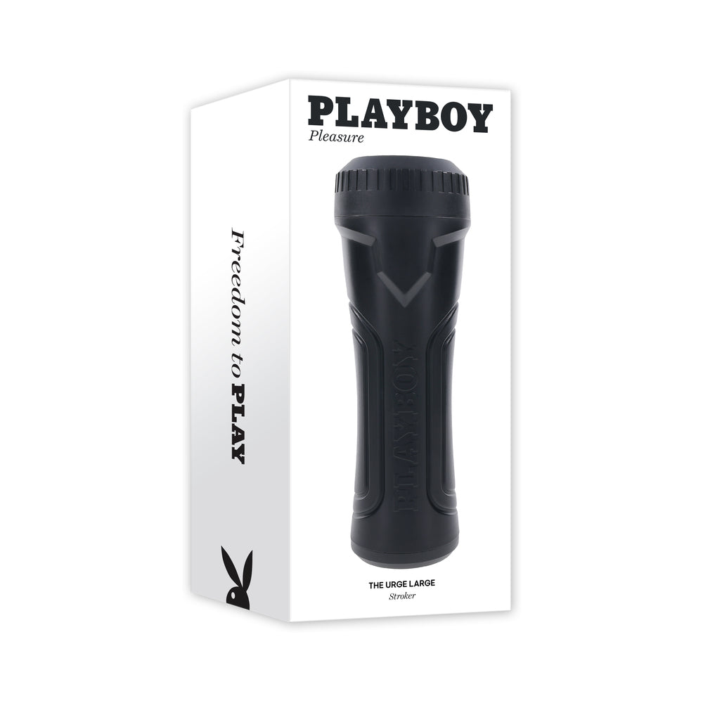 Playboy The Urge Large Stroker Non Vibrating TPE Black - Red Garter