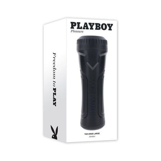 Playboy The Urge Large Stroker Non Vibrating TPE Black - Red Garter