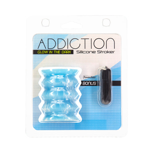 Addiction Silicone Reversible Stroker Glow-in-the-Dark - Red Garter