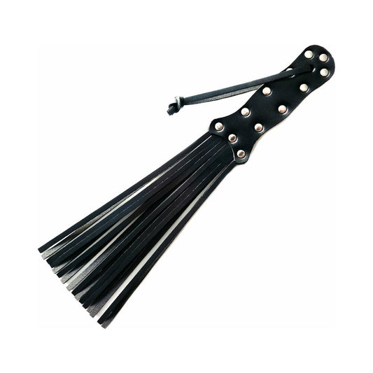 Rouge Leather Spiral Paddle Black - Red Garter