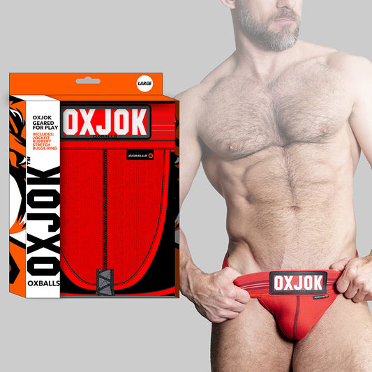 Oxballs Oxjok Slingjock Upthrust Slider-Strap Jock Red Hot L - Red Garter