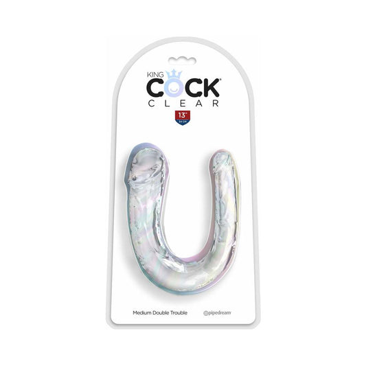 King Cock Clear Medium Double Trouble - Red Garter