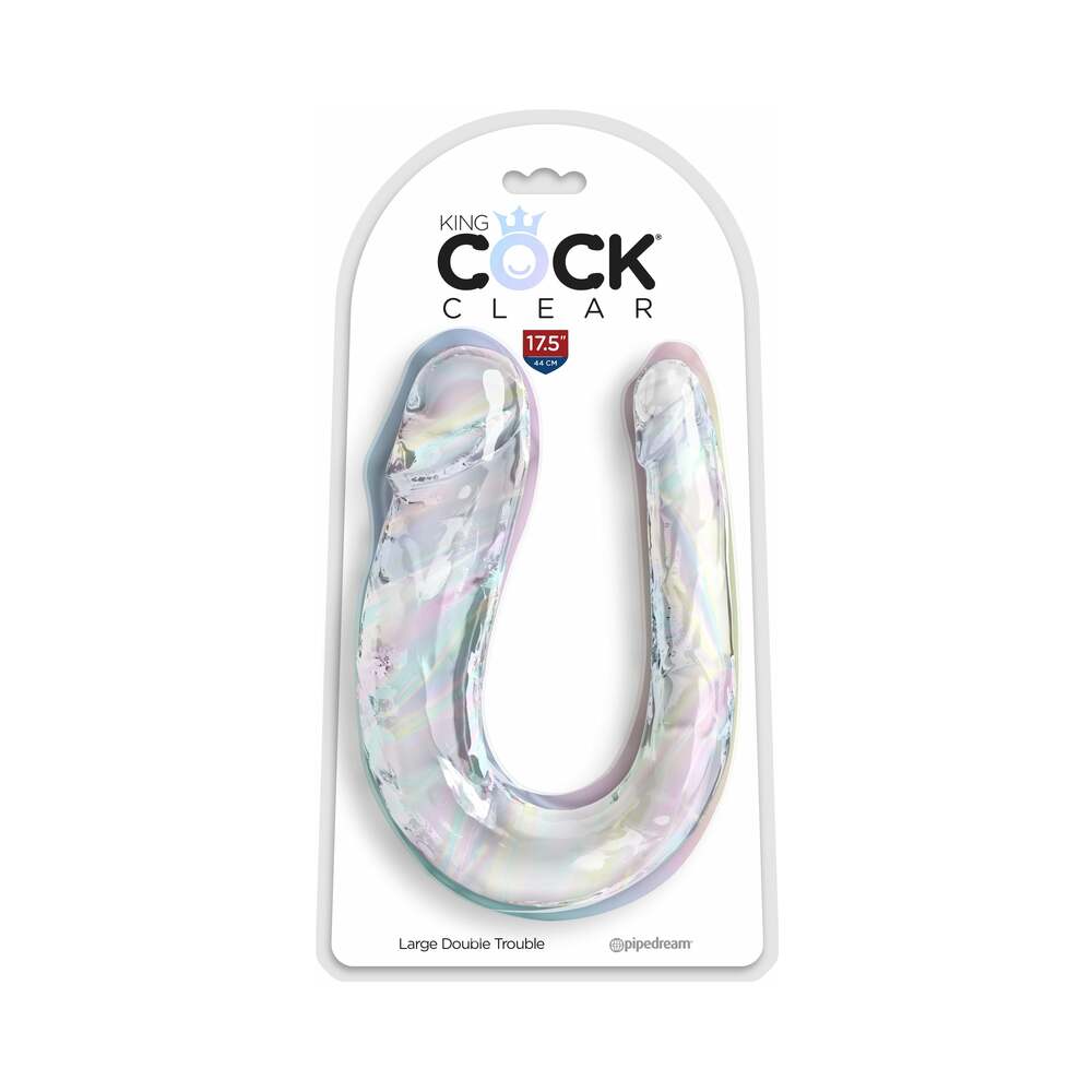 King Cock Clear Large Double Trouble - Red Garter
