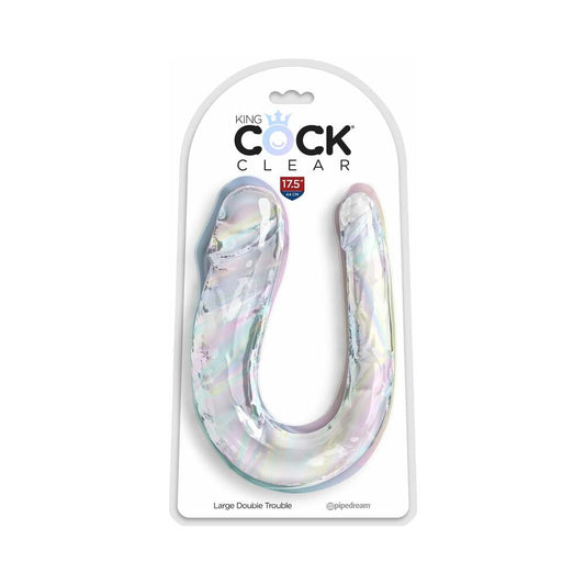King Cock Clear Large Double Trouble - Red Garter