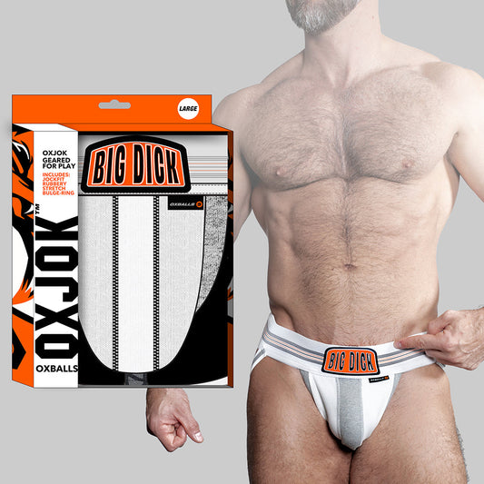 Oxballs Oxjok Bulger Pumper-Sack Slider Jock White Snow XL - Red Garter