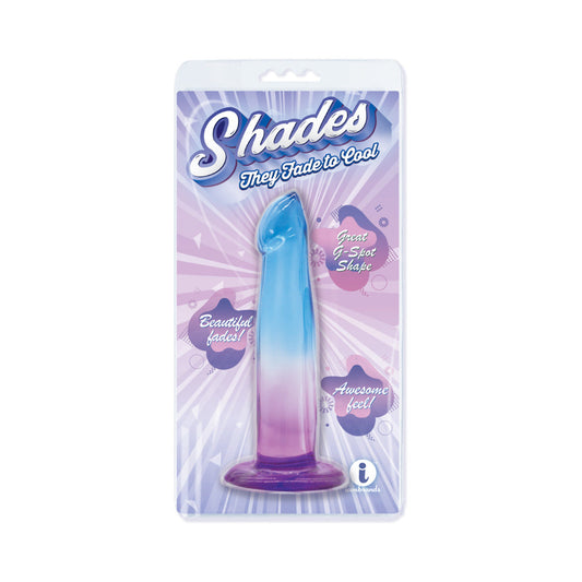 Shades G-Spot 6.25 in. Dildo Blue/Purple - Red Garter