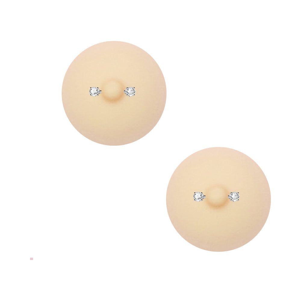 Neva Nude NuNip Peek A Boo Piercing Nude Nipple Reusable Silicone Nipple Pasties - Red Garter