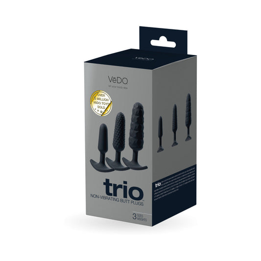 VeDO Trio Anal Plug Set Black - Red Garter