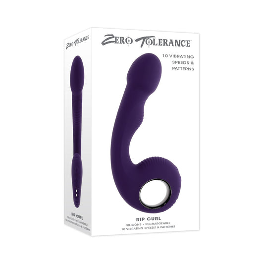 Zero Tolerance Rip Curl Rechargeable Silicone Vibrator Purple - Red Garter