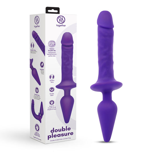 Together Couples Double Pleasure Purple - Red Garter