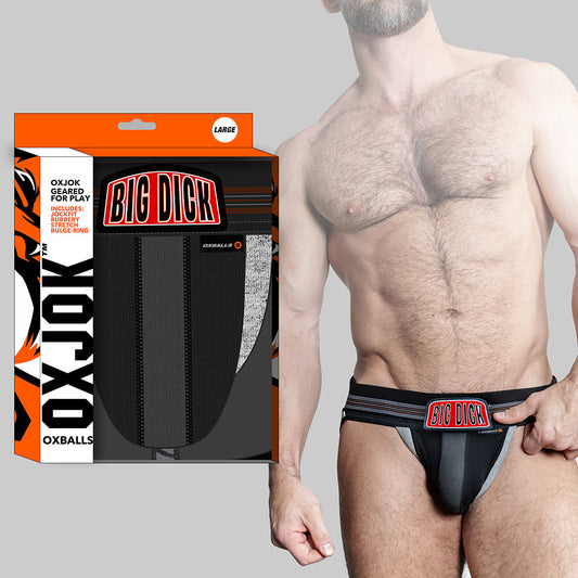 Oxballs Oxjok Bulger Pumper-Sack Slider Jock Black Iron S - Red Garter